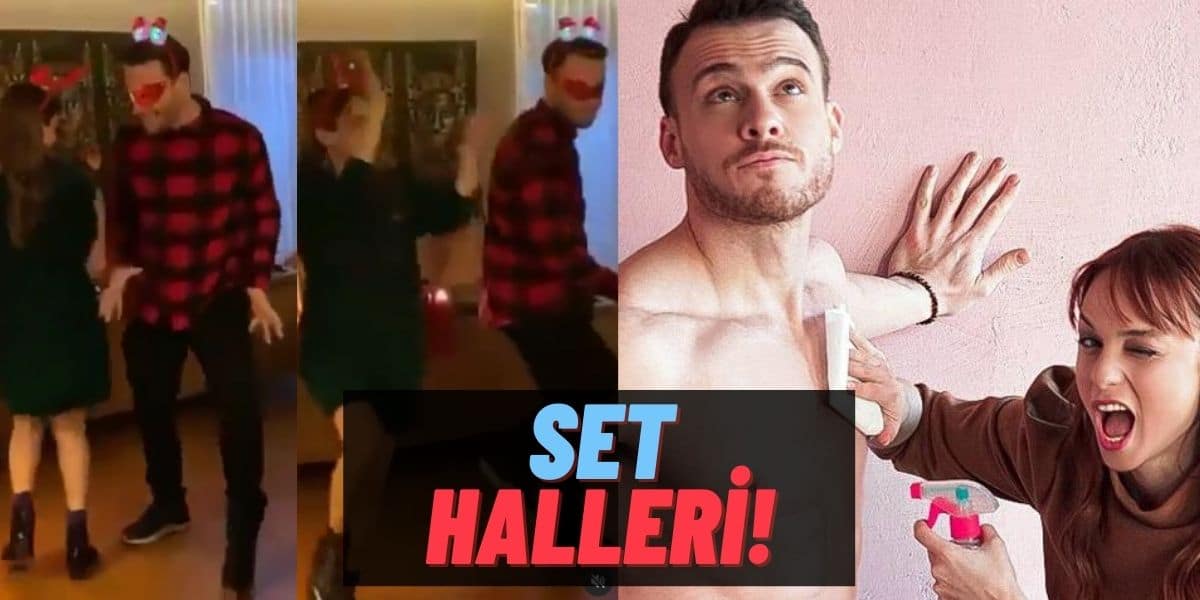 Kerem Bürsin ve Nilperi Şahinkaya’dan “Aynen Aynen” Seti Halleri: Deli Gibi Eğlendiler!