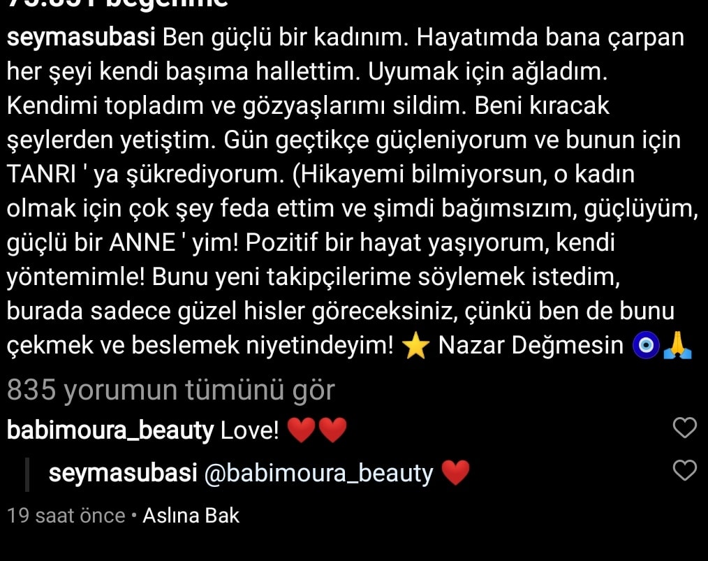 Şeyma Subaşı Açıklama Türkçe