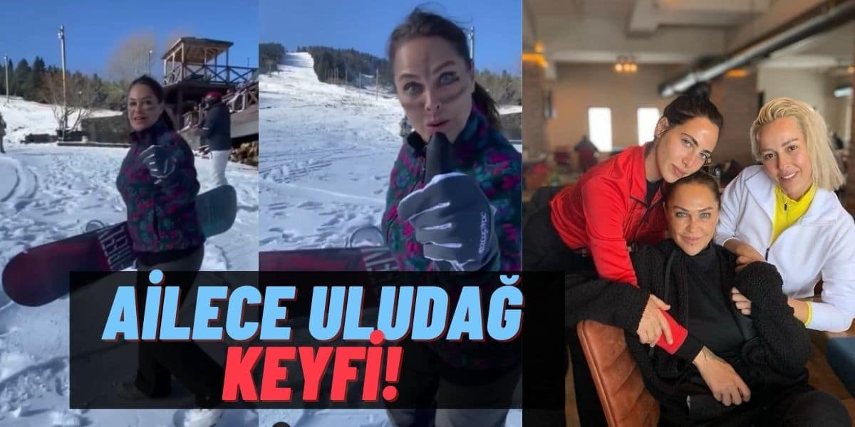 Yılbaşı Gecesi Bacak Dekoltesiyle Dikkatleri Üzerine Çeken Hülya Avşar’dan Uludağ’da Snowboard Şov Geldi!