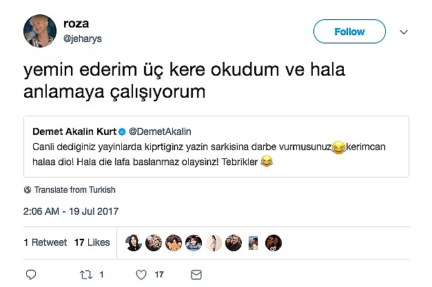 Demet Akalın tweet