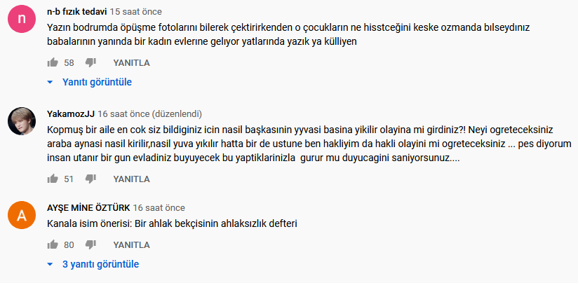 Ece Erken Youtube yorum