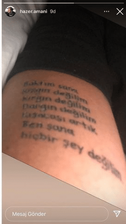 Hazer Amani dövme