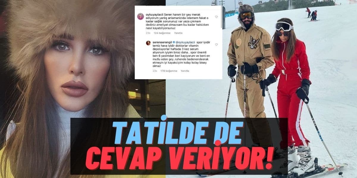 Palandöken’de Karın Tadını Çıkartan Seren Serengil Takipçisine Cevap Vermeyi İhmal Etmedi: “Kolay Kolay…”