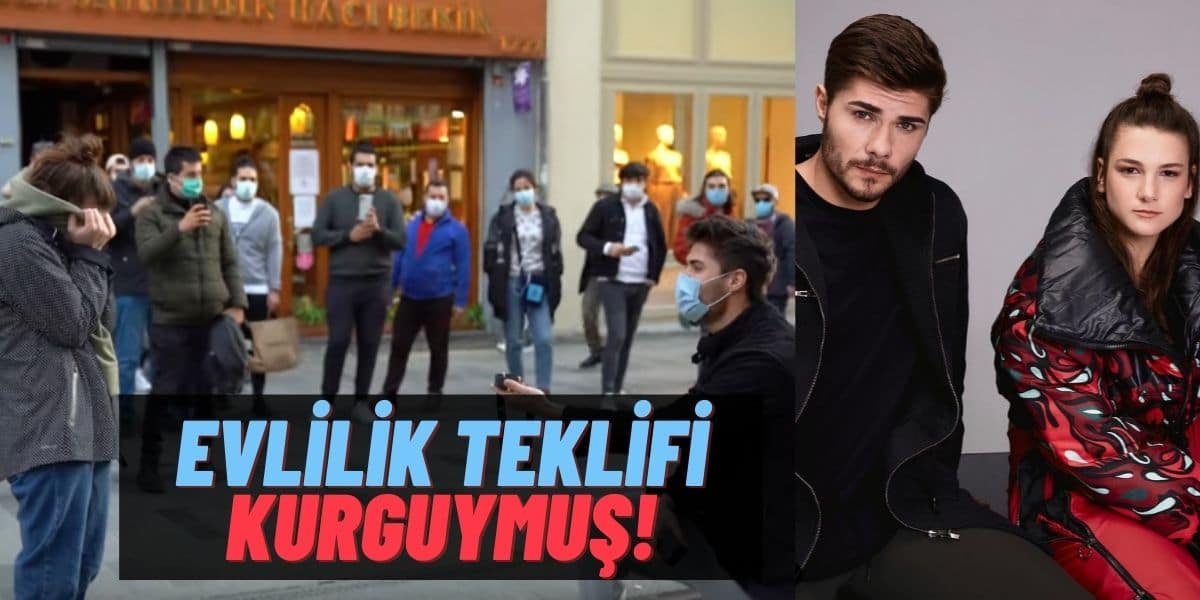 Barış Murat Yağcı’nın Nisa Bölükbaşı’na İstiklal Caddesinde Yaptığı Evlilik Teklifi Kurgu Çıktı: Video İçinmiş!