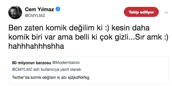 Cem Yılmaz Tweet