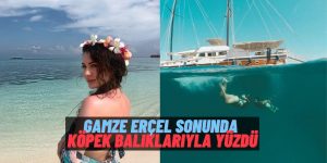 Hande Erçel’in Fenomen Ablası Gamze Erçel Köpek Balıklı Denize Daldı: Güzelliğiyle Yine Büyüledi