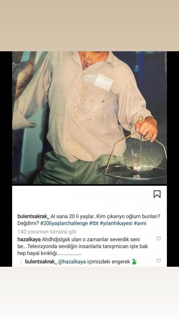 Bülent Şakrak Hazal Kaya instagram