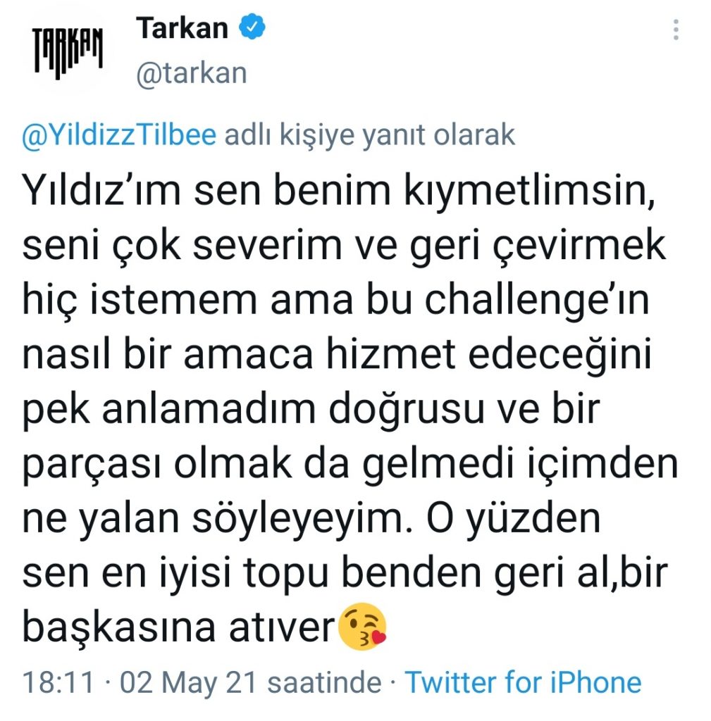 Tarkan tweet